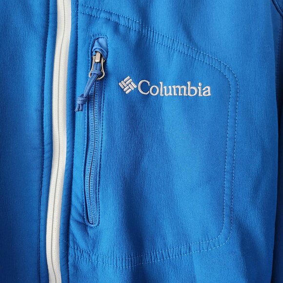 Columbia Sportswear Men’s Hooded Jacket Size Large Blue White Zipper - Picture 2 of 16